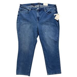 NYDJ Sz 22W Sheri Slim Ankle Jeans Straight Leg High Rise Lift Tuck Tech NEW